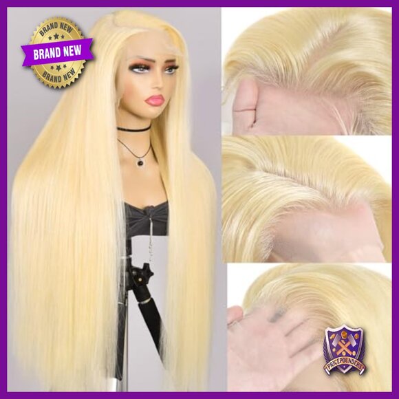 13x6 Lace Front Wig Human Hair Straight 150 Density Medium Cap main image 5
